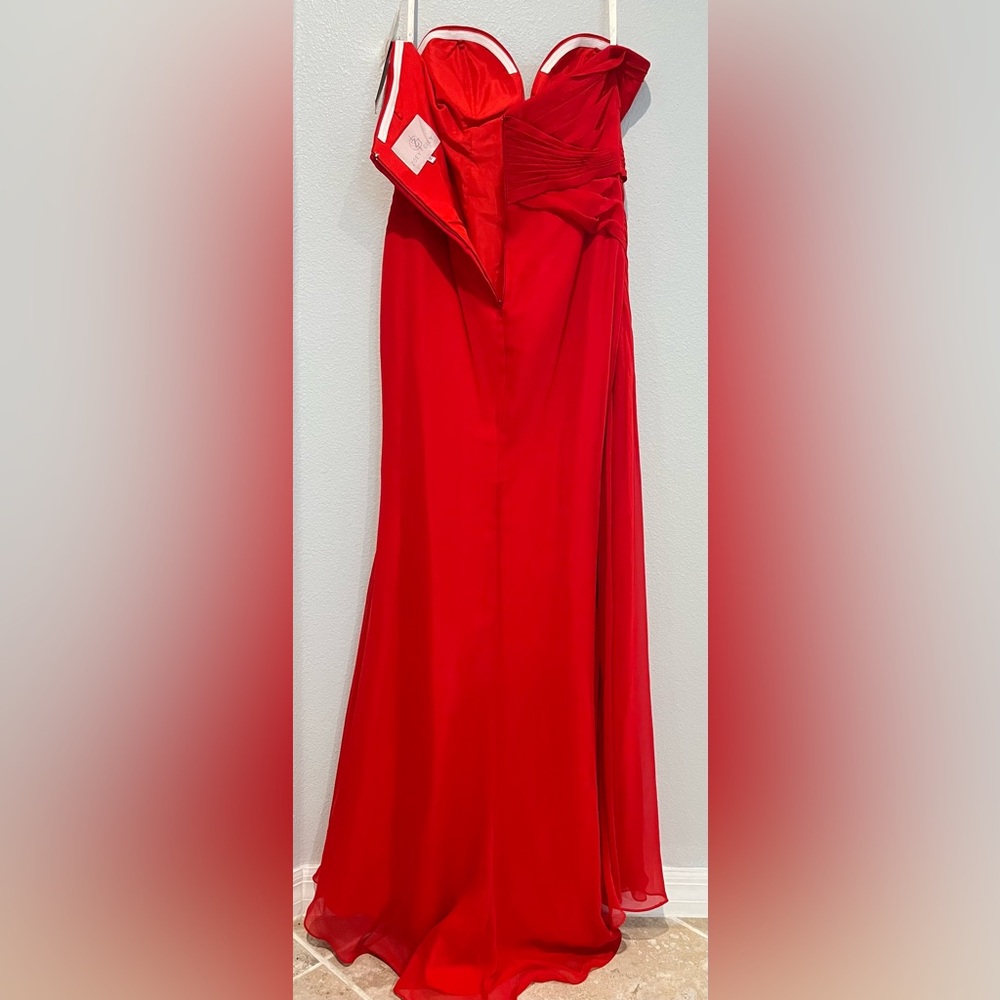Zoey Grey gorgeous prom bridesmaid red gown Sz 12 - Picture 6 of 6